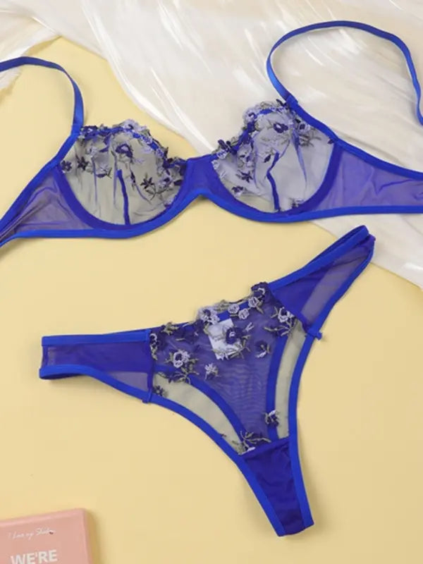 Blue Zone Planet | See-through floral lingerie set BLUE ZONE PLANET