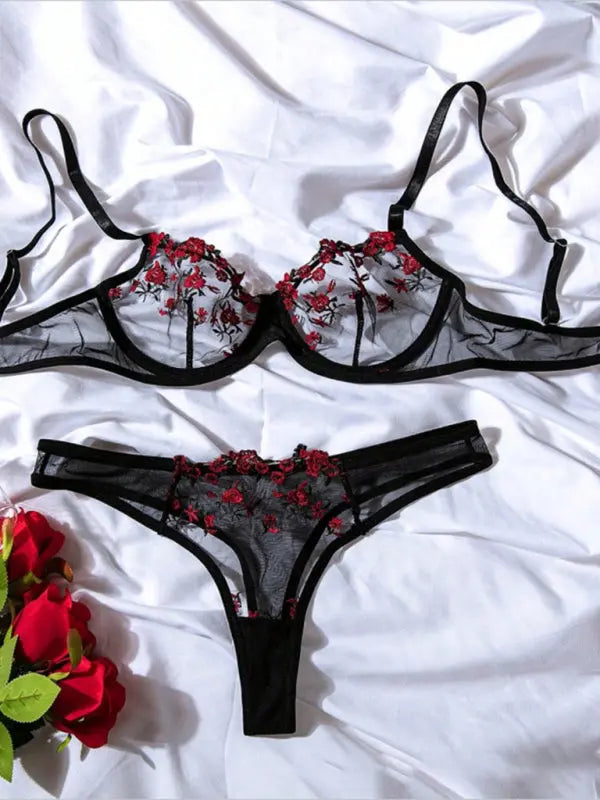 Blue Zone Planet | See-through floral lingerie set BLUE ZONE PLANET