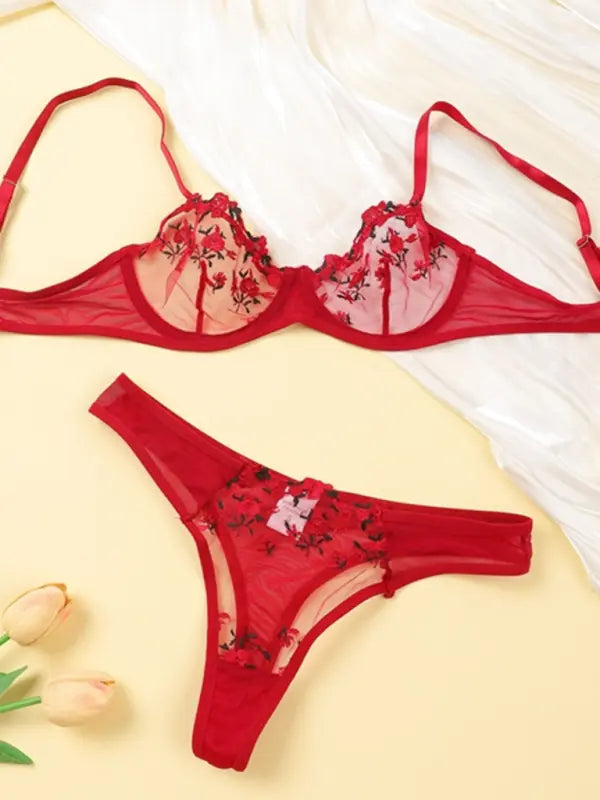 Blue Zone Planet | See-through floral lingerie set BLUE ZONE PLANET