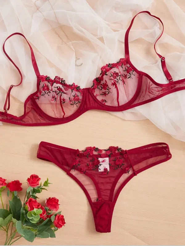 Blue Zone Planet | See-through floral lingerie set BLUE ZONE PLANET