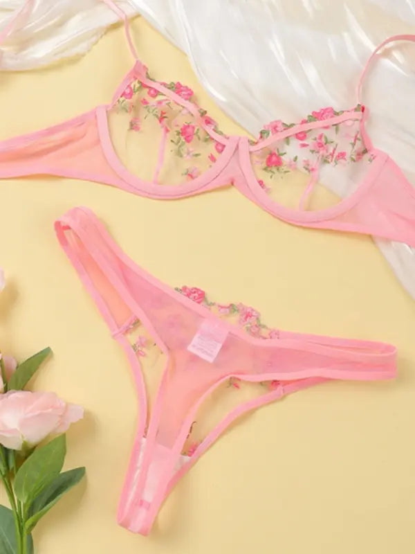 Blue Zone Planet | See-through floral lingerie set BLUE ZONE PLANET
