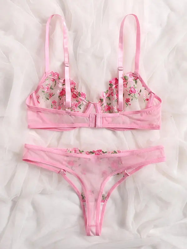Blue Zone Planet | See-through floral lingerie set BLUE ZONE PLANET