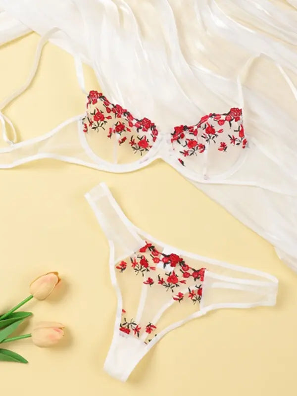 Blue Zone Planet | See-through floral lingerie set BLUE ZONE PLANET