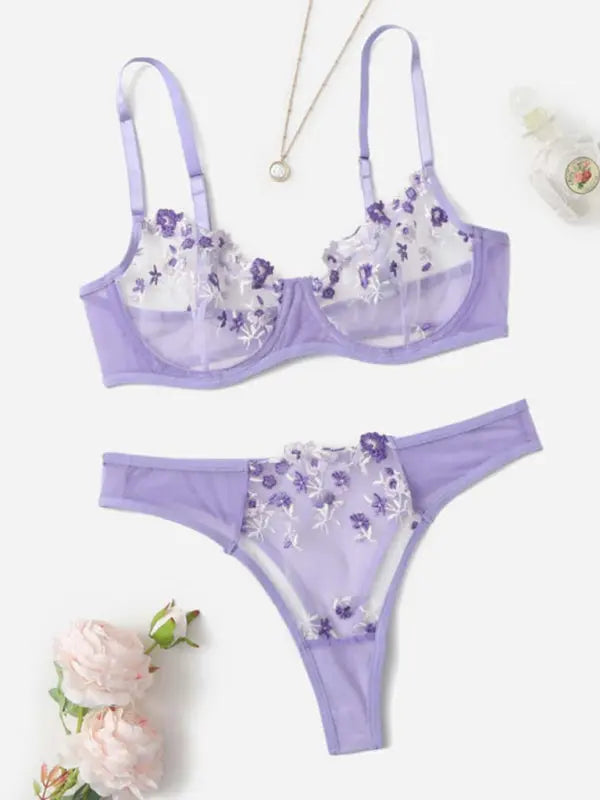 Blue Zone Planet | See-through floral lingerie set BLUE ZONE PLANET
