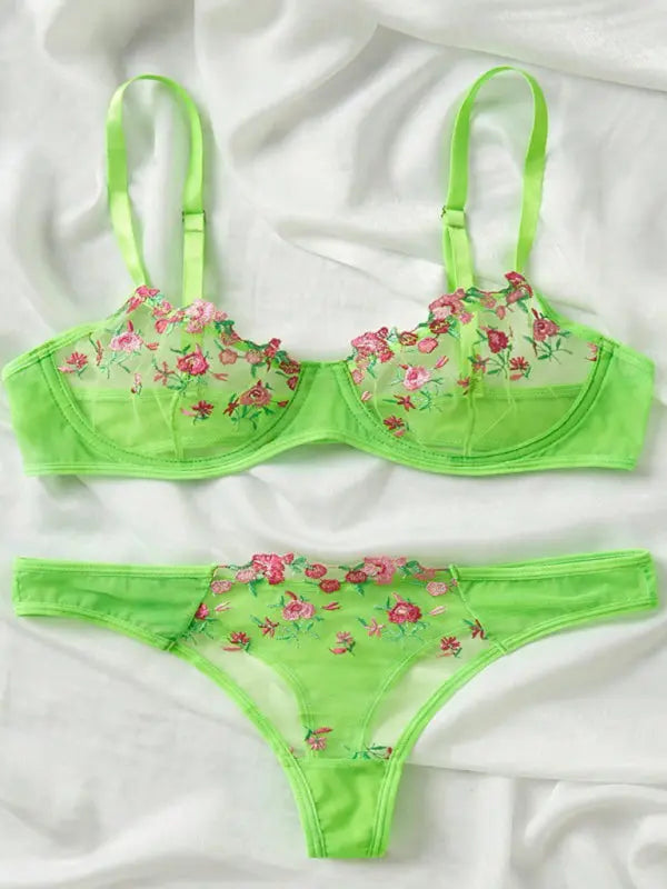 Blue Zone Planet | See-through floral lingerie set BLUE ZONE PLANET
