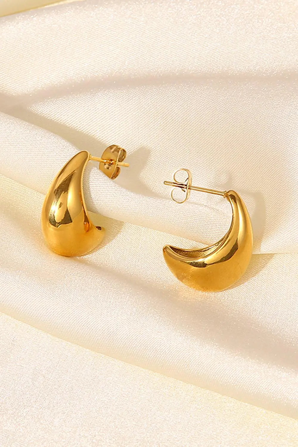 Blue Zone Planet |  Stainless Steel C-Hoop Earrings BLUE ZONE PLANET