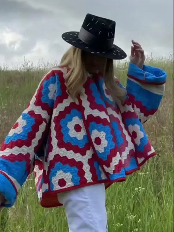 Blue Zone Planet | Street Printed Kimono Cotton Jacket BLUE ZONE PLANET