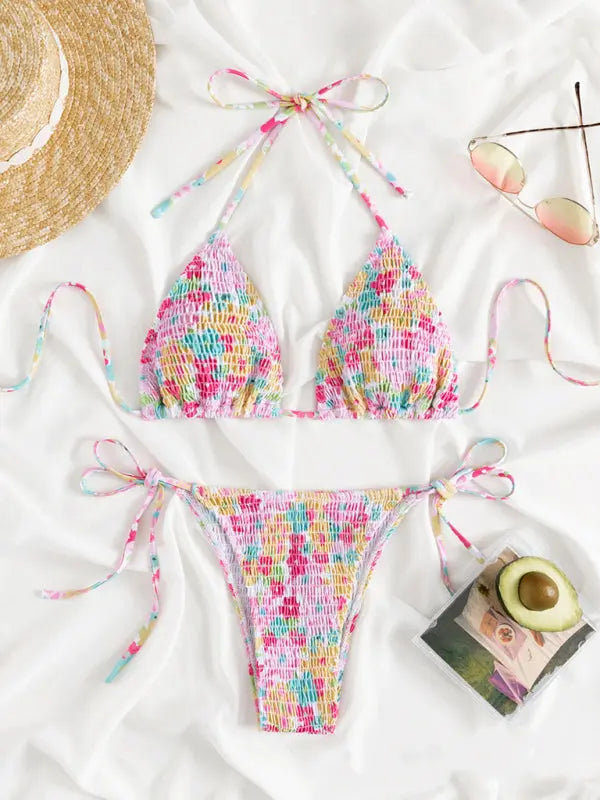 Blue Zone Planet |  Stretchy pleated two-piece bikini BLUE ZONE PLANET