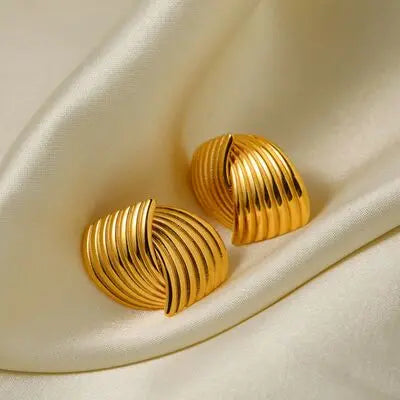 Blue Zone Planet |  Texture Stainless Steel Stud Earrings BLUE ZONE PLANET