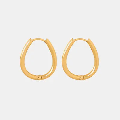 Blue Zone Planet |  Titanium Steel Huggie Earrings BLUE ZONE PLANET