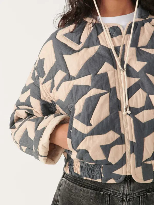 Blue Zone Planet |  Trendy Loose Winter Print Quilted Coat BLUE ZONE PLANET