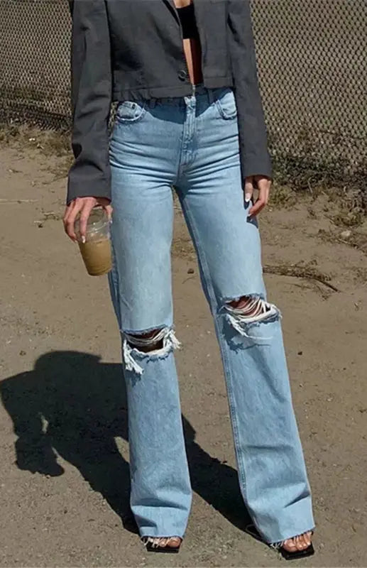Blue Zone Planet | Wide Leg Flared Jeans BLUE ZONE PLANET