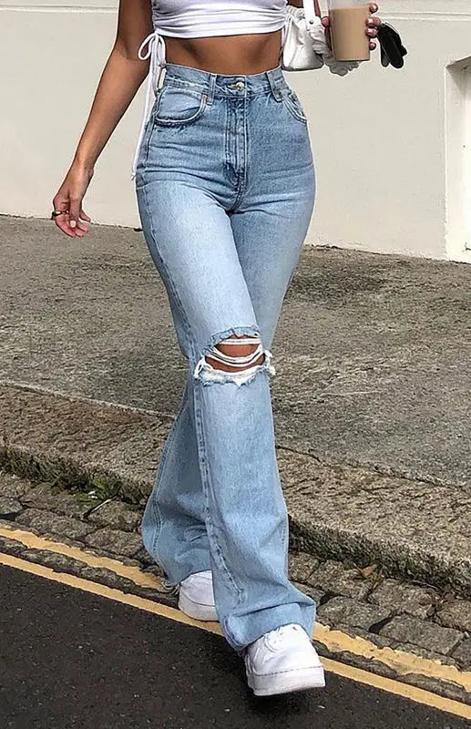 Blue Zone Planet | Wide Leg Flared Jeans BLUE ZONE PLANET
