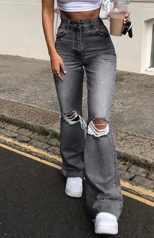 Blue Zone Planet | Wide Leg Flared Jeans BLUE ZONE PLANET