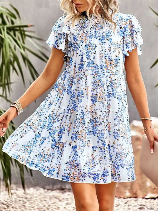 Blue Zone Planet | Woven Printed Bohemian Dress BLUE ZONE PLANET