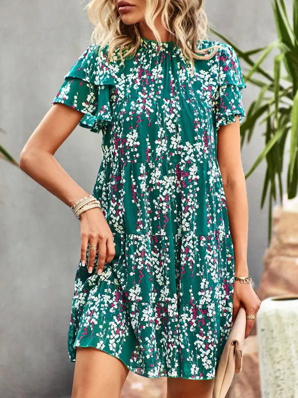 Blue Zone Planet | Woven Printed Bohemian Dress BLUE ZONE PLANET