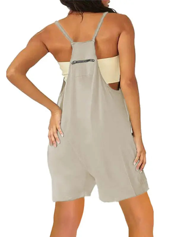 Blue Zone Planet |  Zipper Pocket Spaghetti Straps Jumpsuit Overalls BLUE ZONE PLANET
