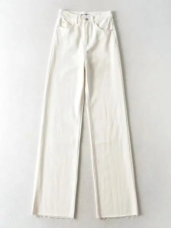Blue Zone Planet | high-waist floor-length loose slimming straight wide-leg jeans BLUE ZONE PLANET
