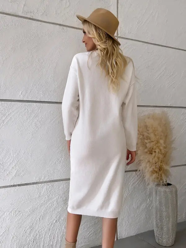 Blue Zone Planet | round neck sweater dress BLUE ZONE PLANET