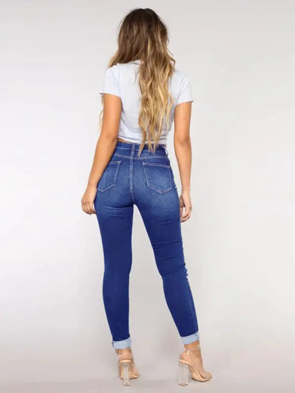 Blue Zone Planet | trendy ripped washed jeans BLUE ZONE PLANET