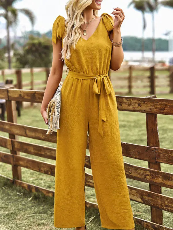 Blue Zone Planet |  woven commuting waist slimming sleeveless jumpsuit BLUE ZONE PLANET