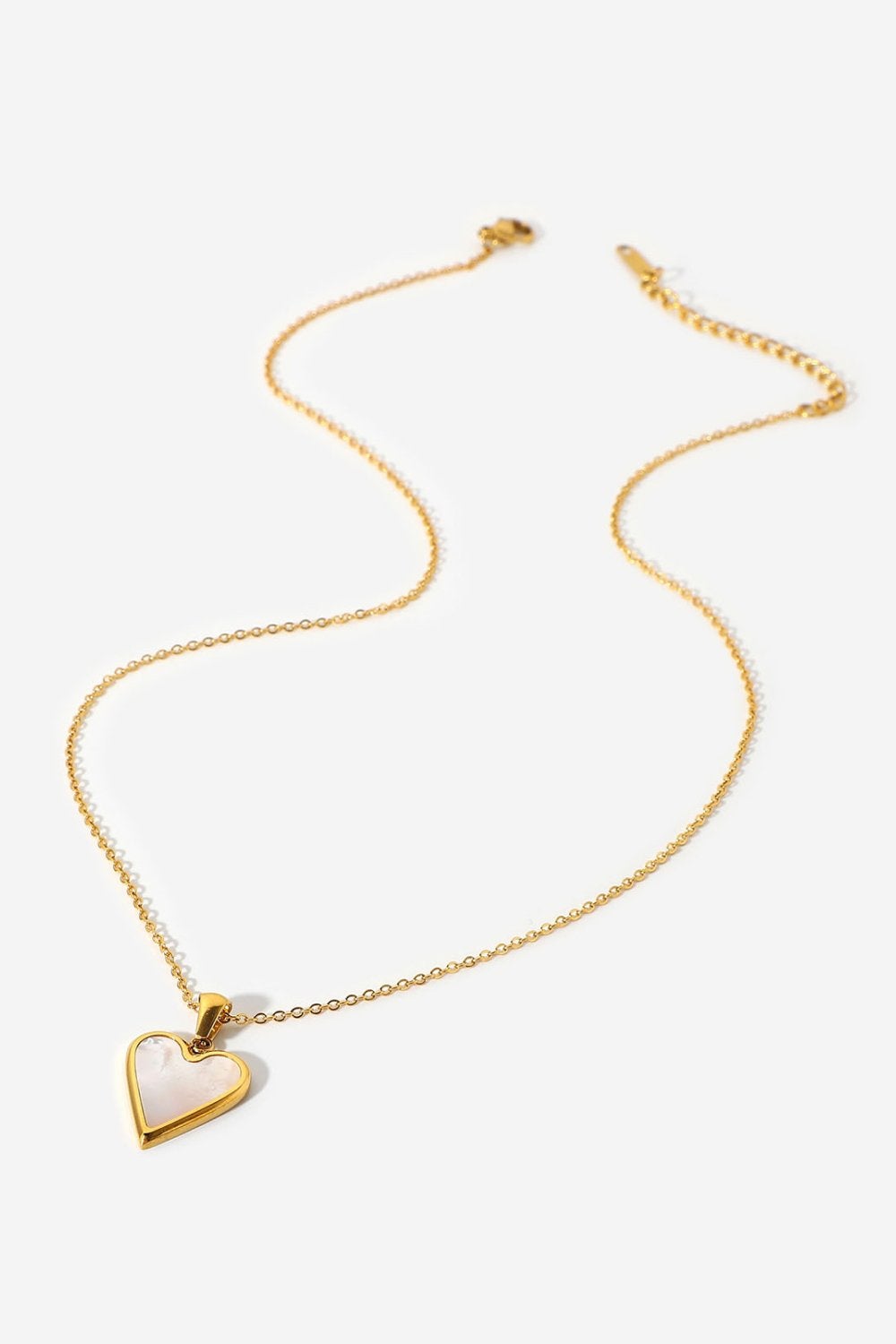 Bordered Heart Chain Necklace-TOPS / DRESSES-[Adult]-[Female]-White-One Size-Blue Zone Planet