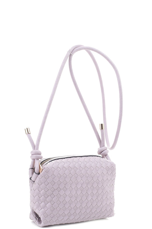 Braid Texture Zipper Crossbody Bag Blue Zone Planet