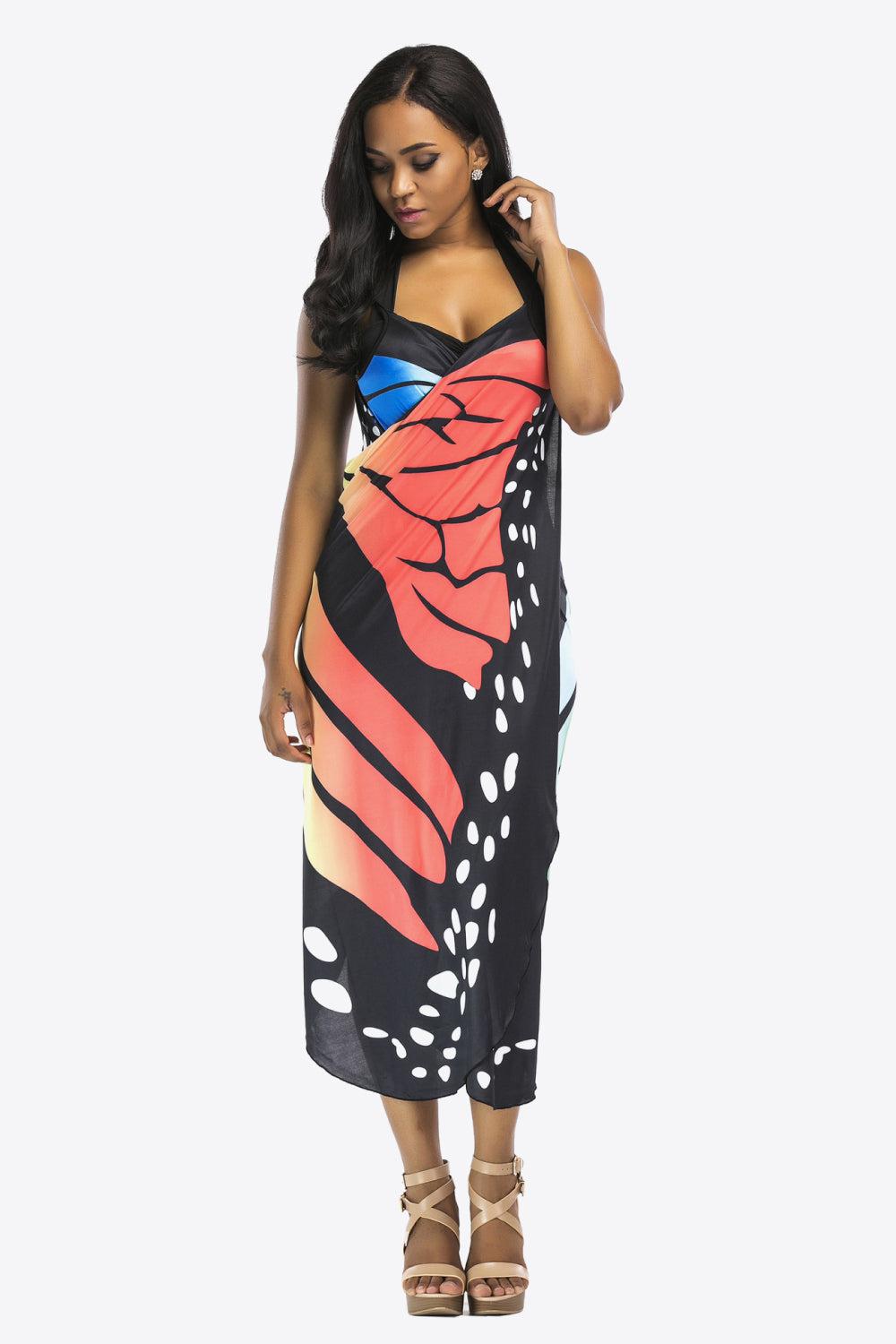Butterfly Spaghetti Strap Cover Up BLUE ZONE PLANET