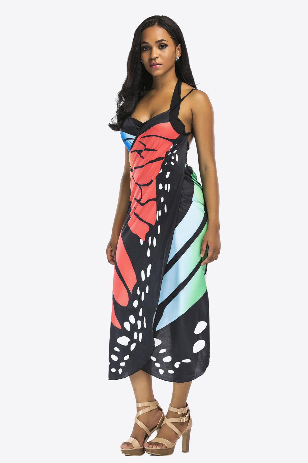 Butterfly Spaghetti Strap Cover Up BLUE ZONE PLANET