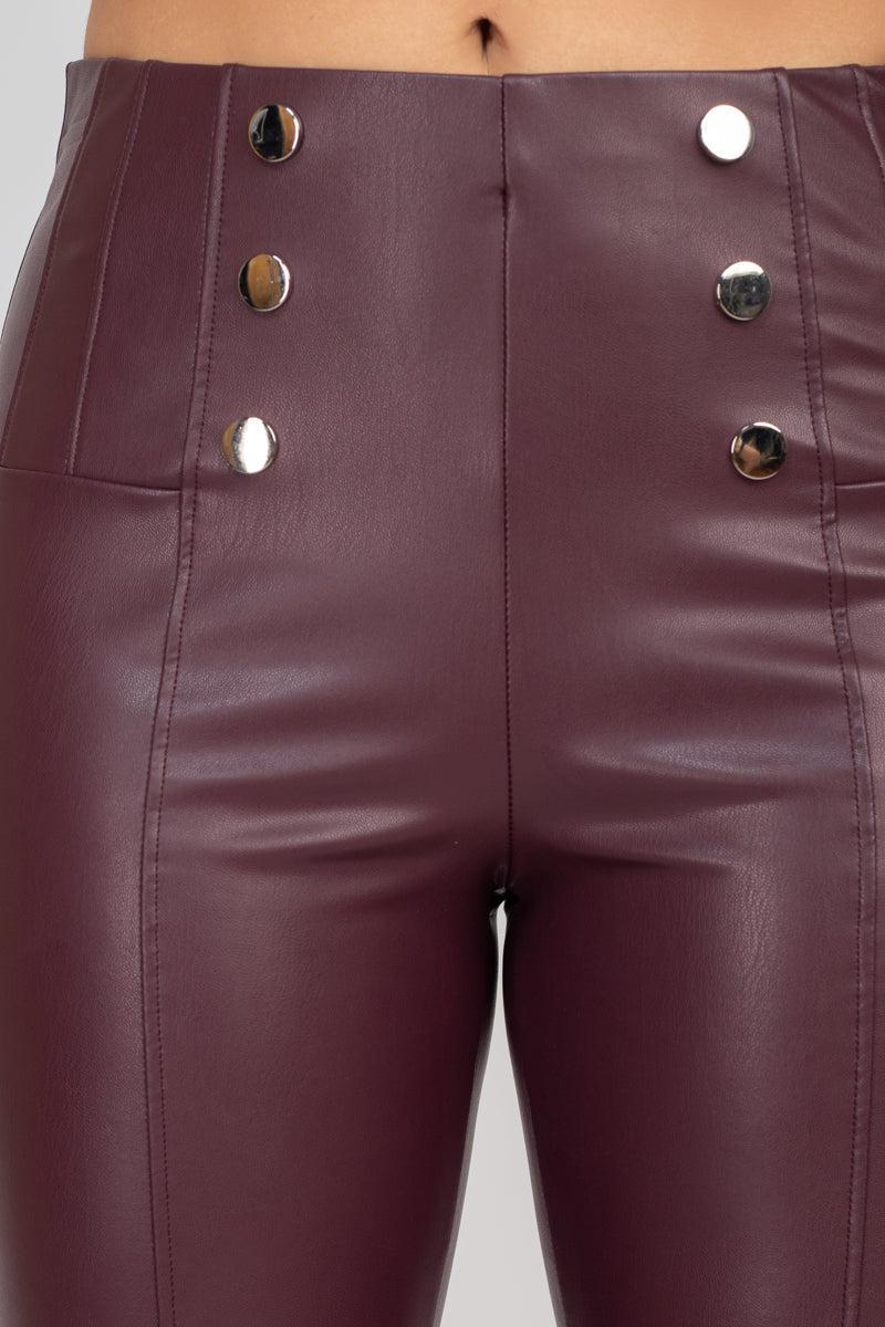 Button-detailed Skinny Pants-[Adult]-[Female]-Blue Zone Planet