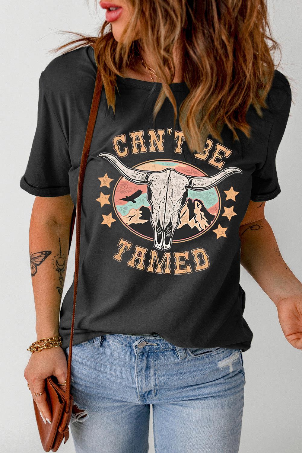 CAN'T BE TAMED Graphic Short Sleeve Tee BLUE ZONE PLANET