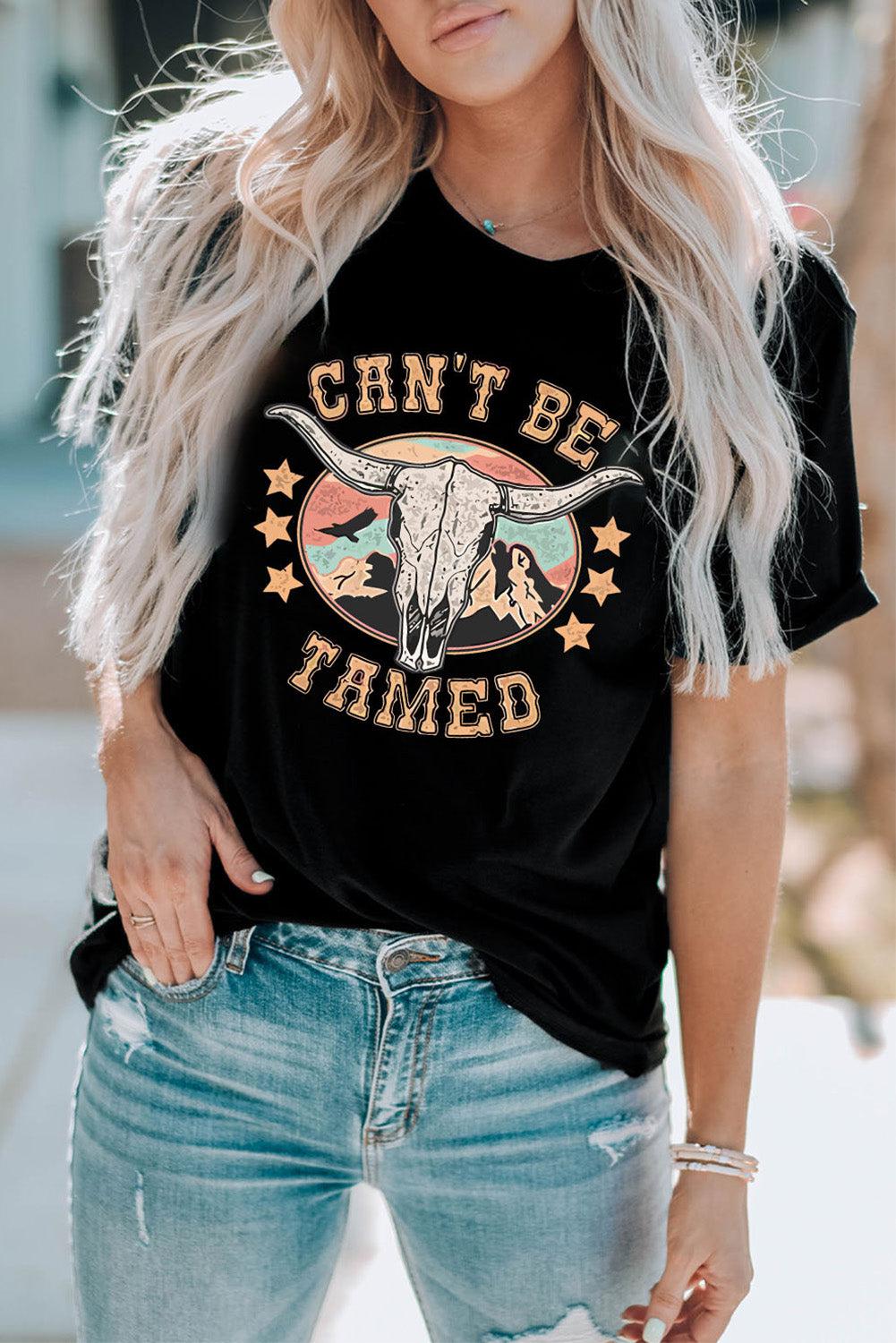 CAN'T BE TAMED Graphic Short Sleeve Tee BLUE ZONE PLANET