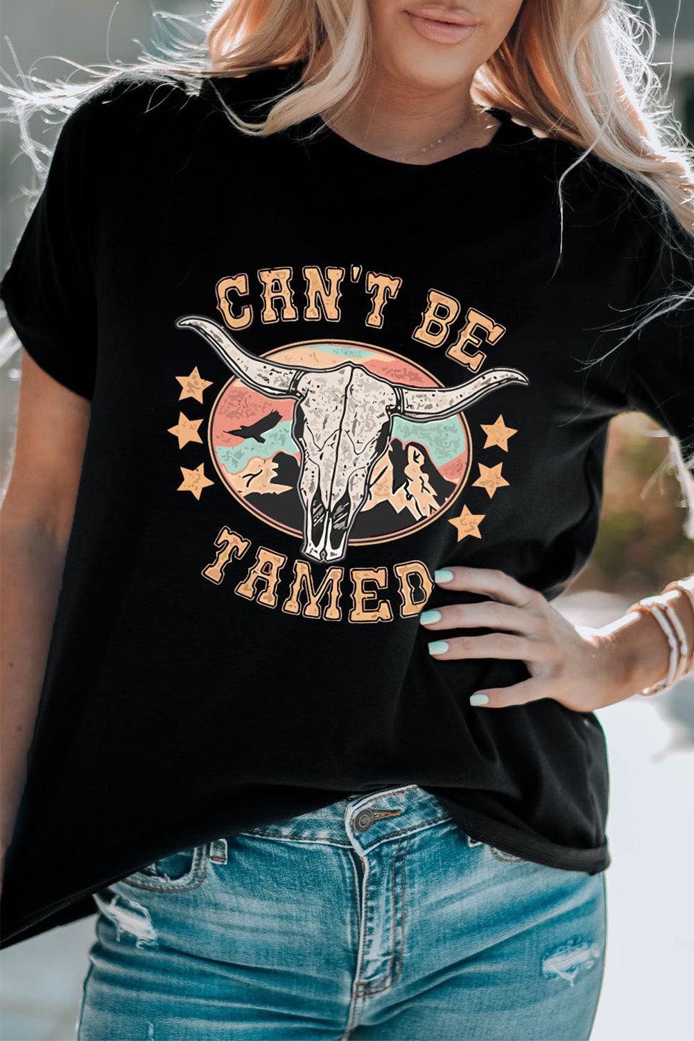 CAN'T BE TAMED Graphic Short Sleeve Tee BLUE ZONE PLANET