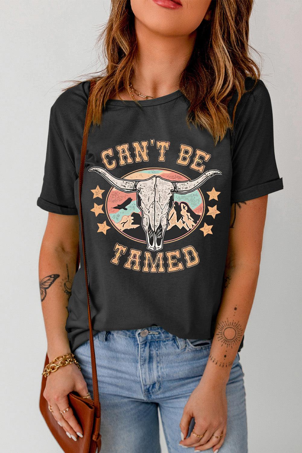 CAN'T BE TAMED Graphic Short Sleeve Tee BLUE ZONE PLANET