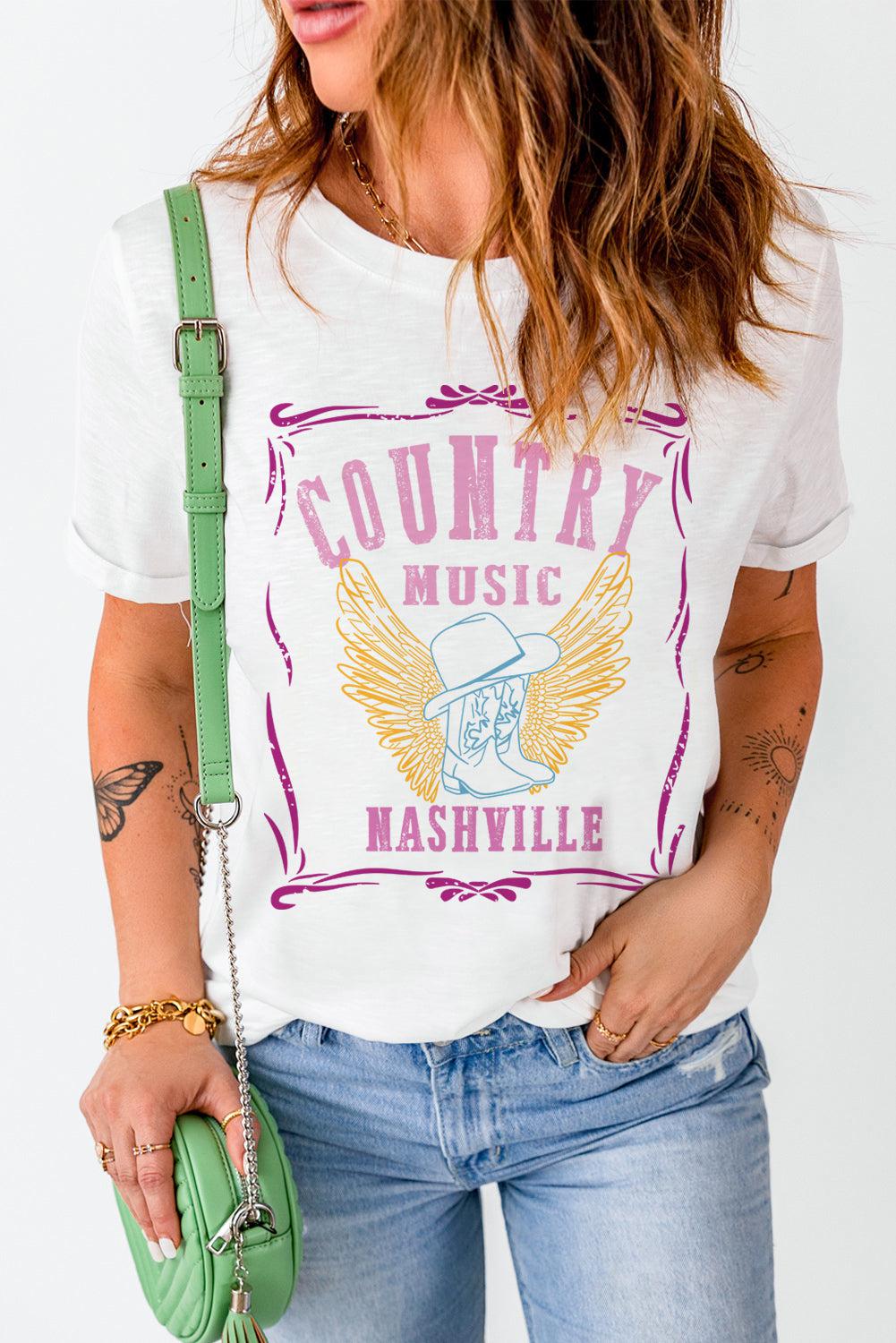COUNTRY MUSIC NASHVILLE Graphic Tee BLUE ZONE PLANET