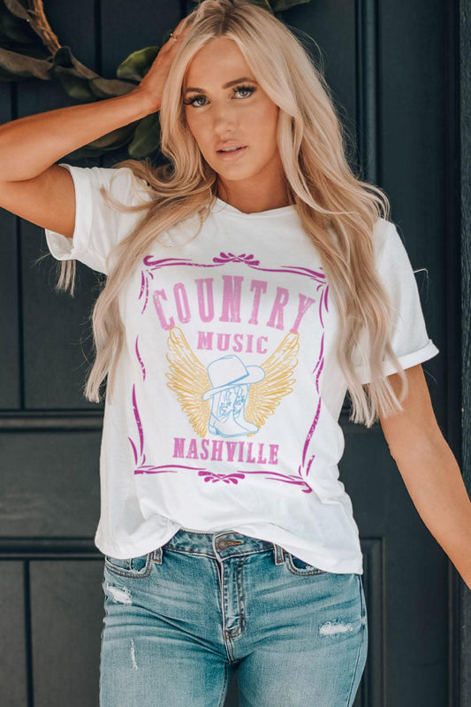 COUNTRY MUSIC NASHVILLE Graphic Tee BLUE ZONE PLANET