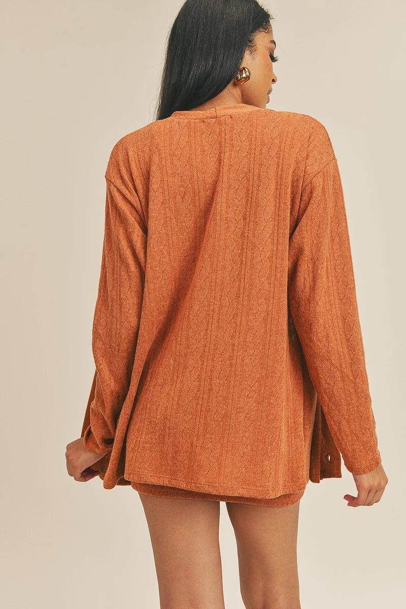 Cardigan Solid Color 3 Piece Set Blue Zone Planet