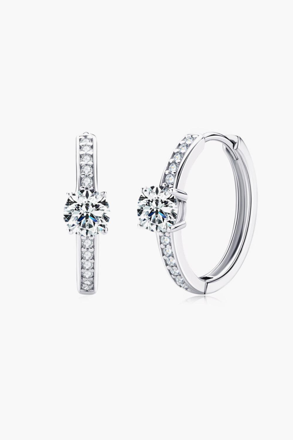 Carry Your Love 1 Carat Moissanite Platinum-Plated Earrings BLUE ZONE PLANET