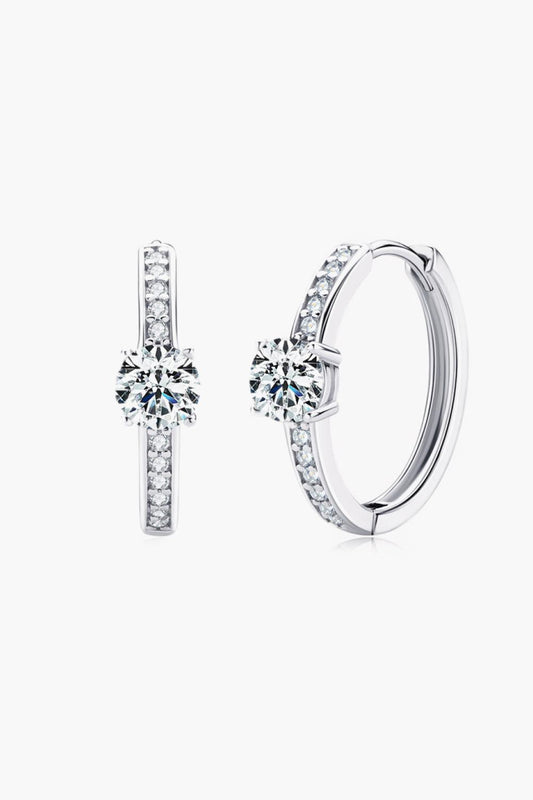 Carry Your Love 1 Carat Moissanite Platinum-Plated Earrings BLUE ZONE PLANET