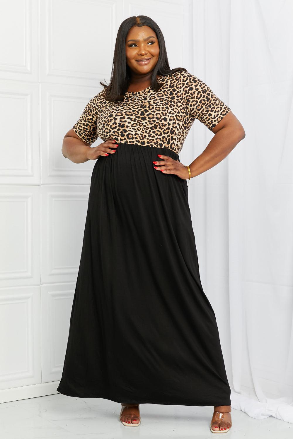 Celeste Essential Full Size Maxi Dress in Leopard-TOPS / DRESSES-[Adult]-[Female]-2022 Online Blue Zone Planet