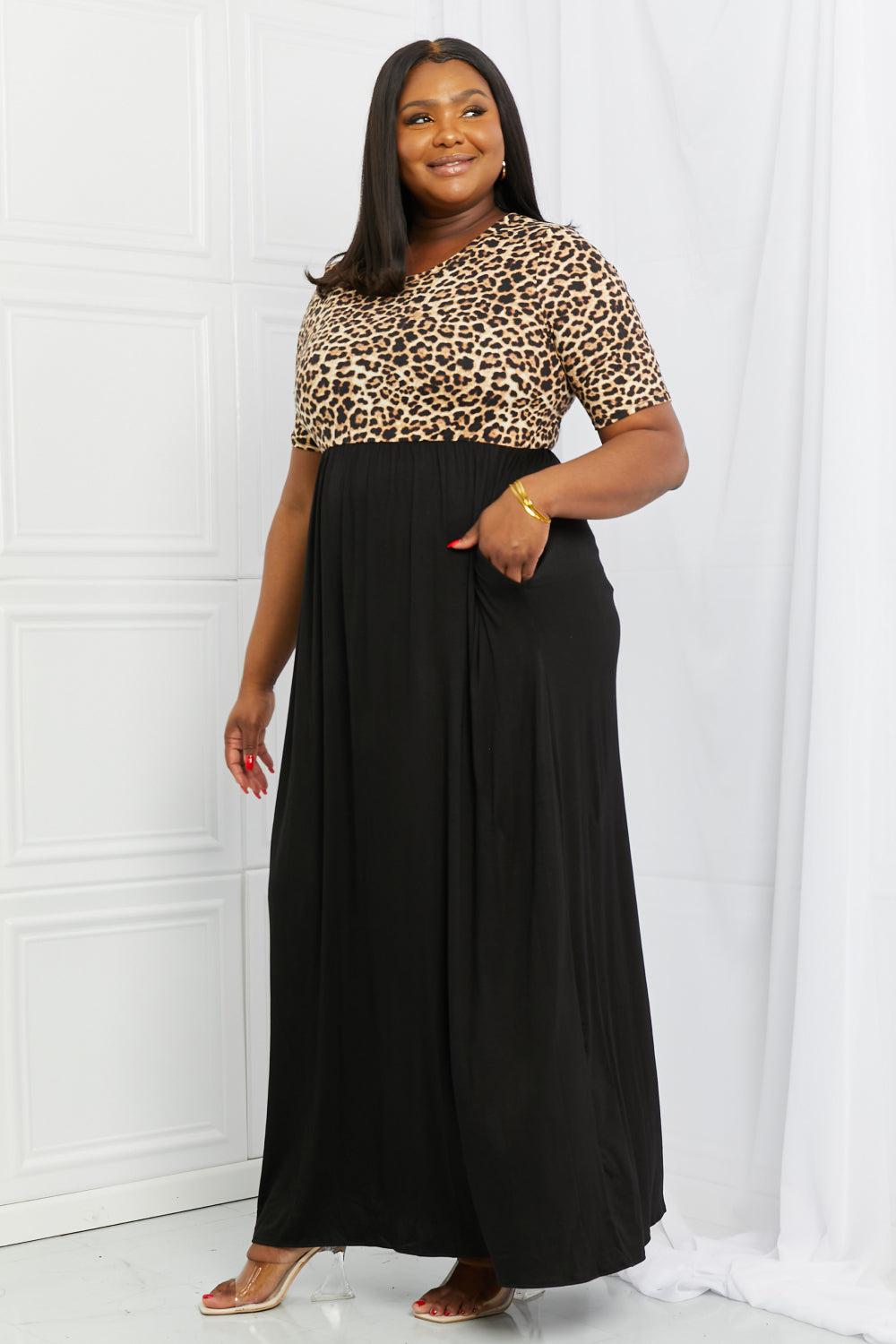 Celeste Essential Full Size Maxi Dress in Leopard-TOPS / DRESSES-[Adult]-[Female]-2022 Online Blue Zone Planet