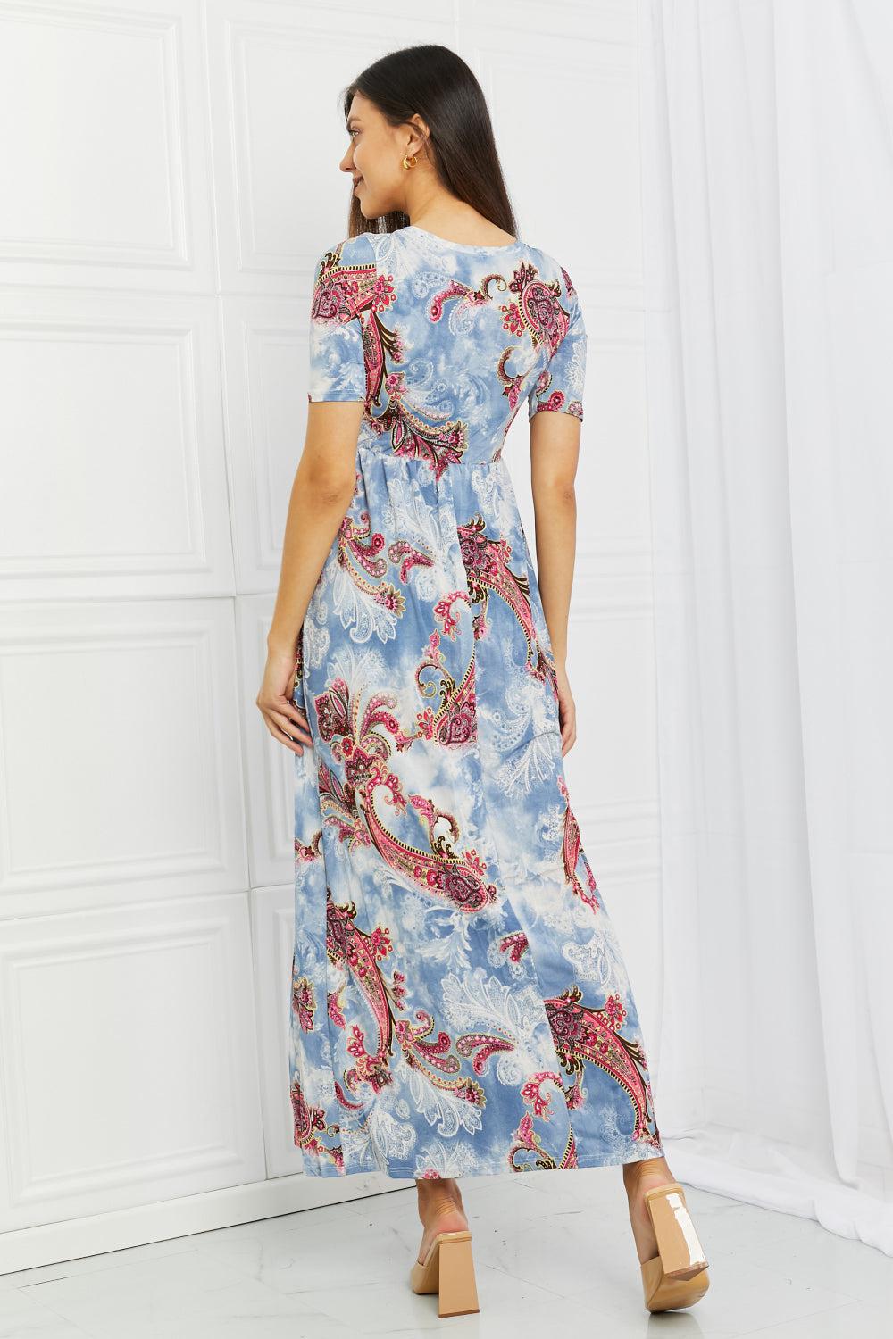 Celeste In My Feels Full Size Paisley Maxi Dress-TOPS / DRESSES-[Adult]-[Female]-2022 Online Blue Zone Planet
