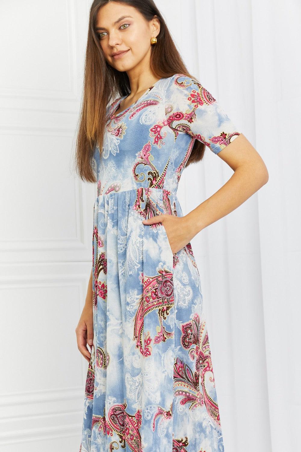 Celeste In My Feels Full Size Paisley Maxi Dress-TOPS / DRESSES-[Adult]-[Female]-2022 Online Blue Zone Planet