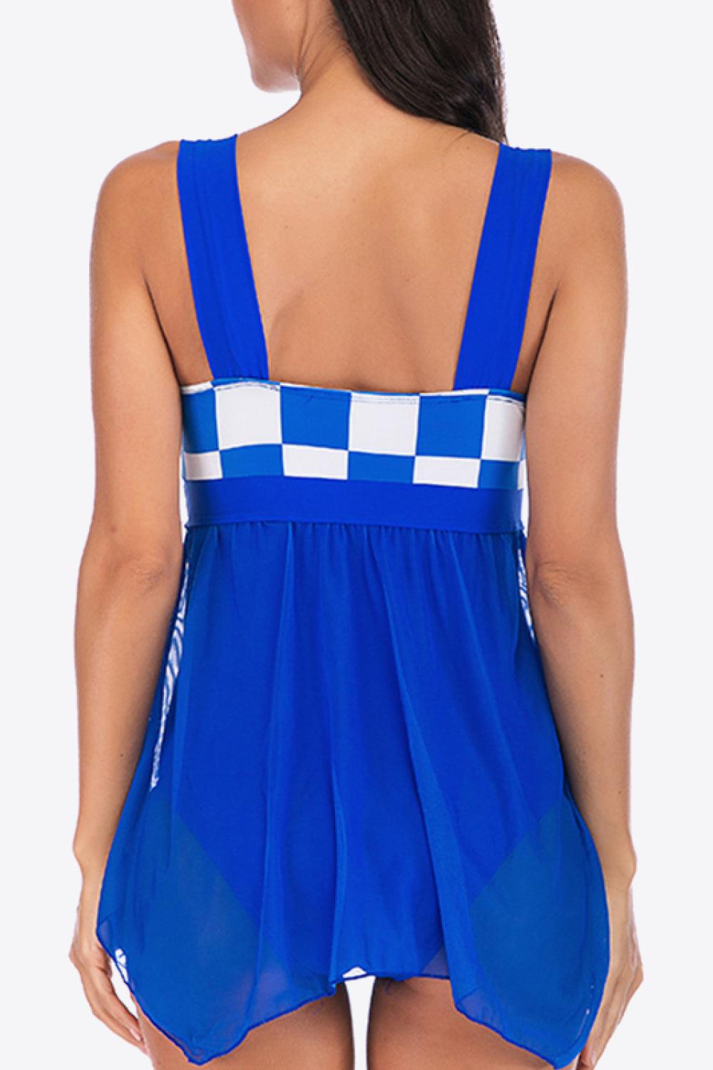 Checkered Two-Piece Swimsuit BLUE ZONE PLANET