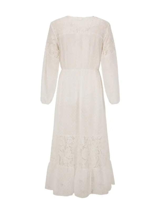 Chiffon stitching lace maxi coverup BLUE ZONE PLANET