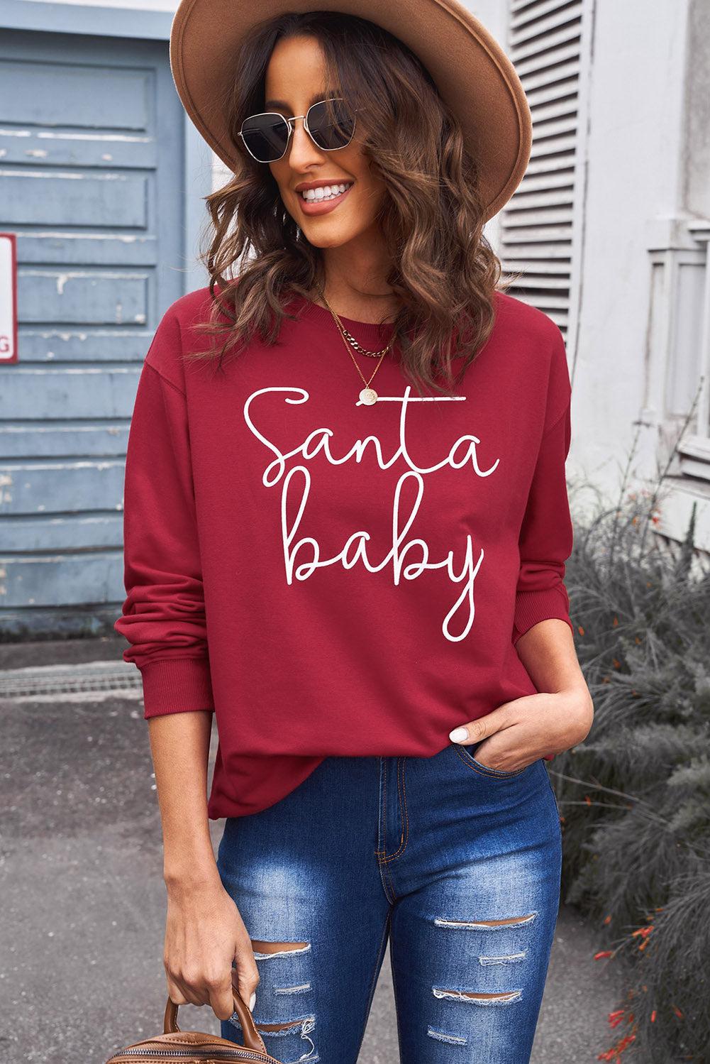 Chirstmas SANTA BABY Graphic Sweatshirt BLUE ZONE PLANET