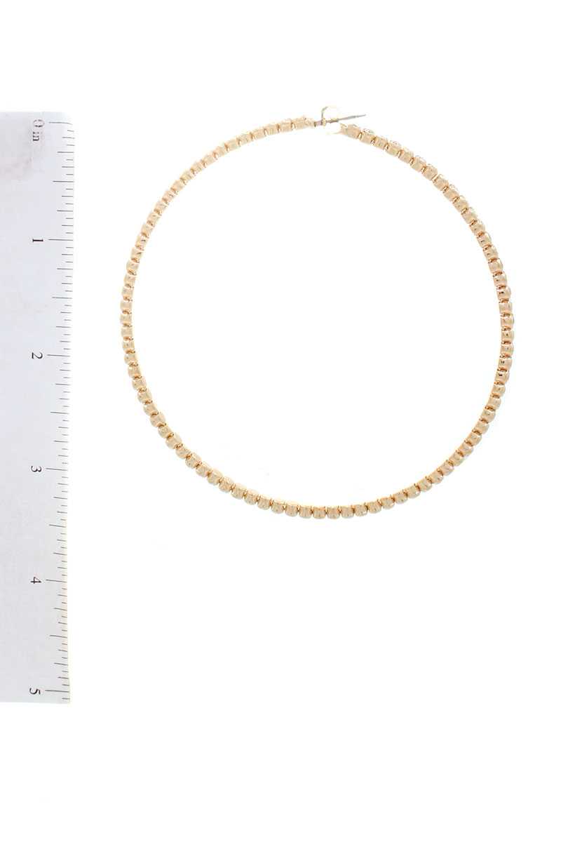 Classic Rhinestone Metal Hoop Earring-[Adult]-[Female]-Blue Zone Planet