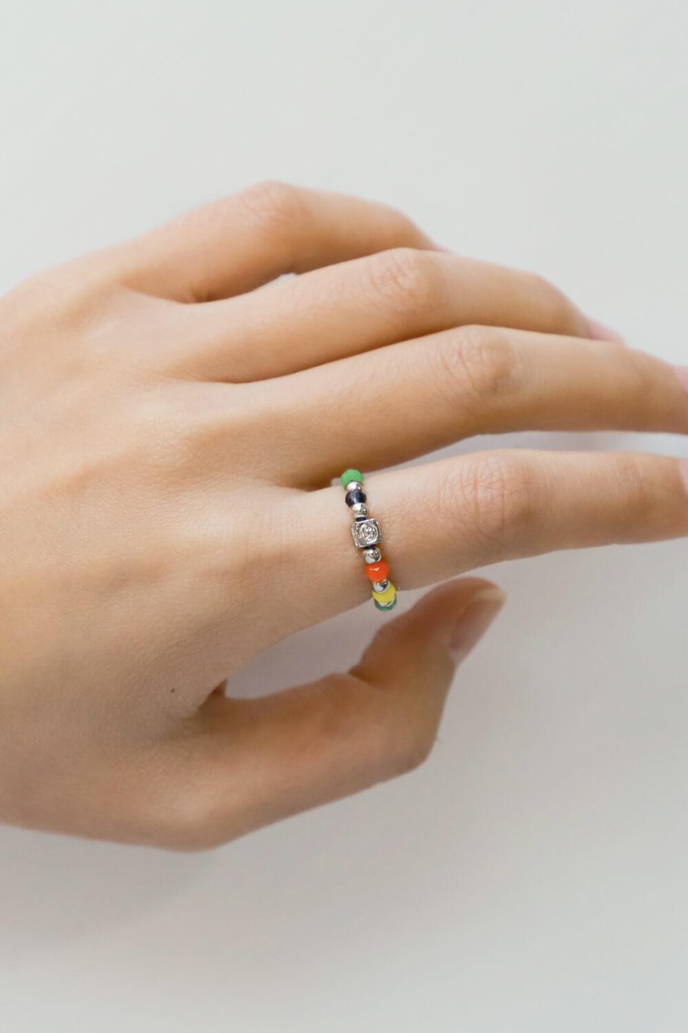Colorful Bead Ring-RINGS-[Adult]-[Female]-Multi-One Size-2022 Online Blue Zone Planet