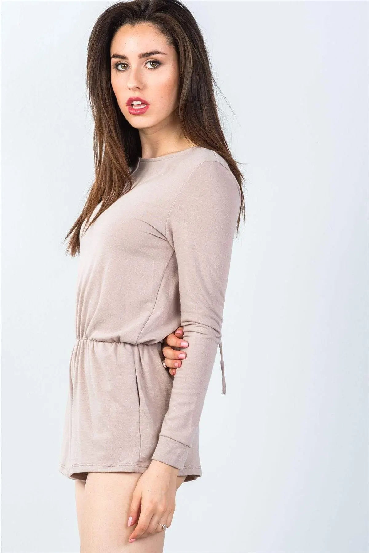 Comfy Tie-back Long Sleeve Romper Blue Zone Planet