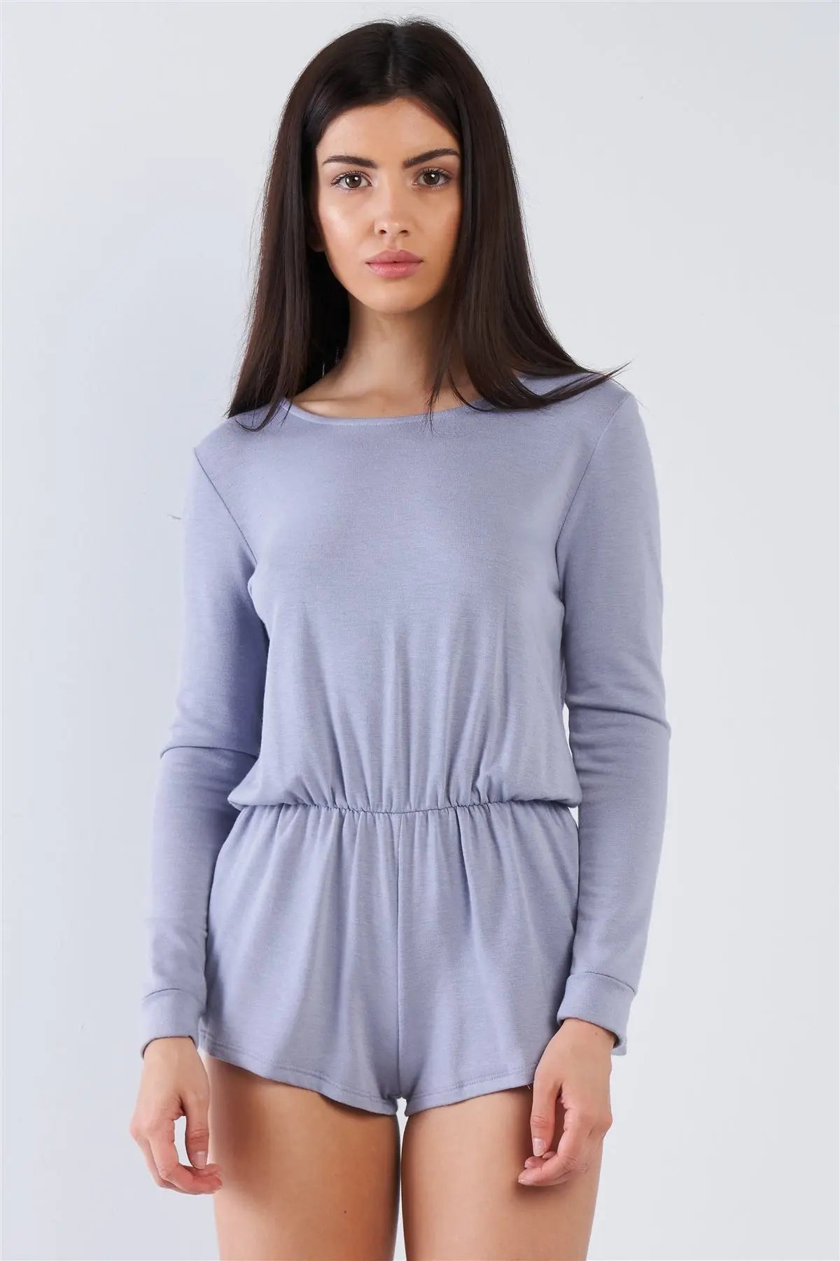 Comfy Tie-back Long Sleeve Romper Blue Zone Planet
